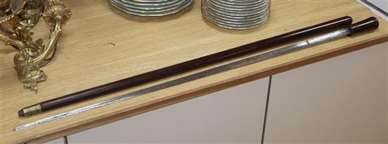 A rosewood swordstick length 97cm